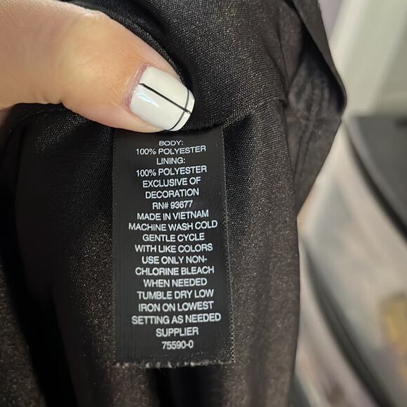 Worthington Black High Neck Bottom Ruffle Dress Size Medium - Picture 10 of 10